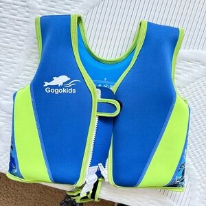Blue and Green Kids Swim Vest